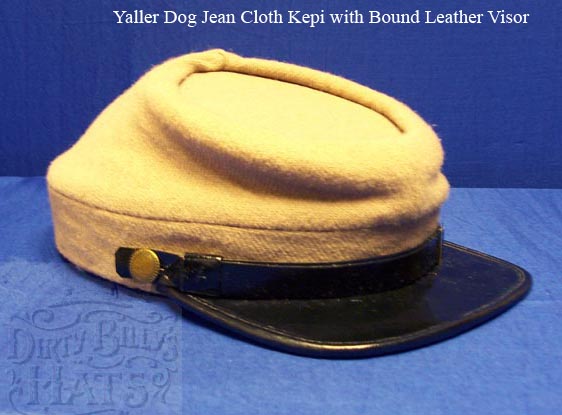 Yaller Dog Jean Cloth Kepi with Bound Leather Visor