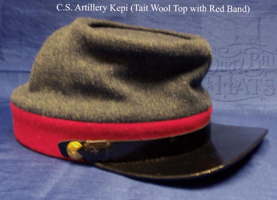 C.S. Artillery Kepi (Tait Wool Top with Red Band)