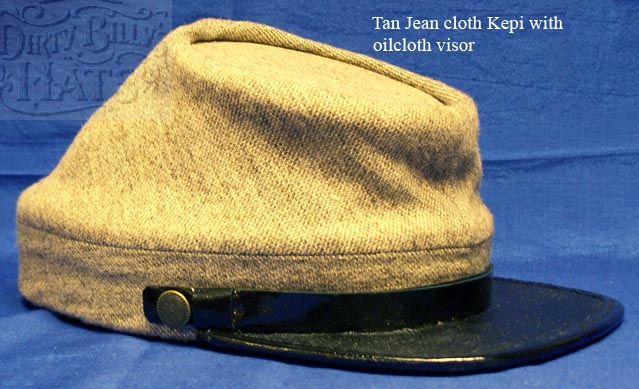 Gray Tan Jean cloth Kepi with Oilcloth Visor