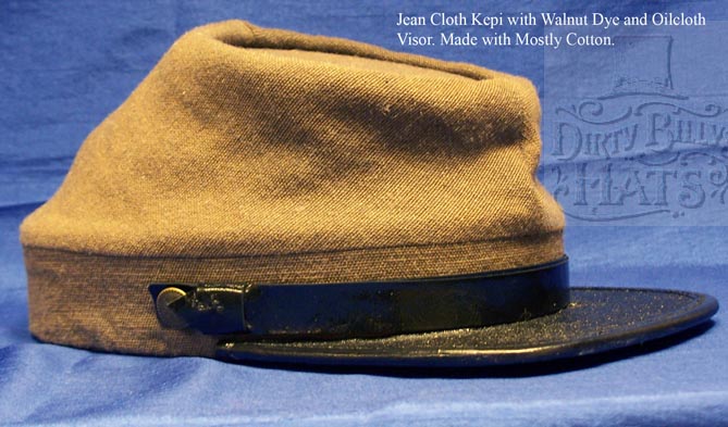 Gray Tan Jean cloth Kepi with Oilcloth Visor